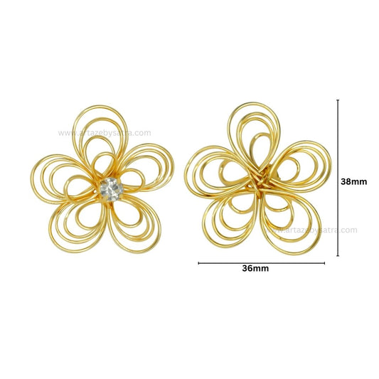 Stone Flower Metal Art | Size : 38mm | Qty : 10pcs | MA23