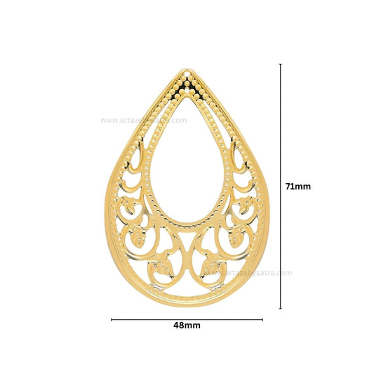 Drop Shape Metal Art Base | Size : 71mm | Qty : 100g | MA39