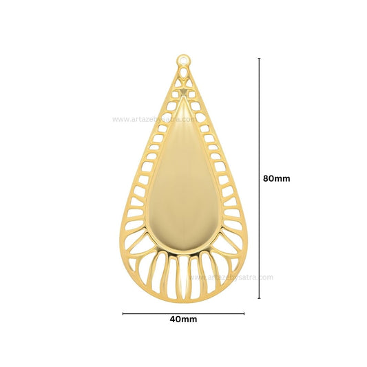 Drop Shape Metal Art Base | Size : 80mm | Qty : 100g | MA41