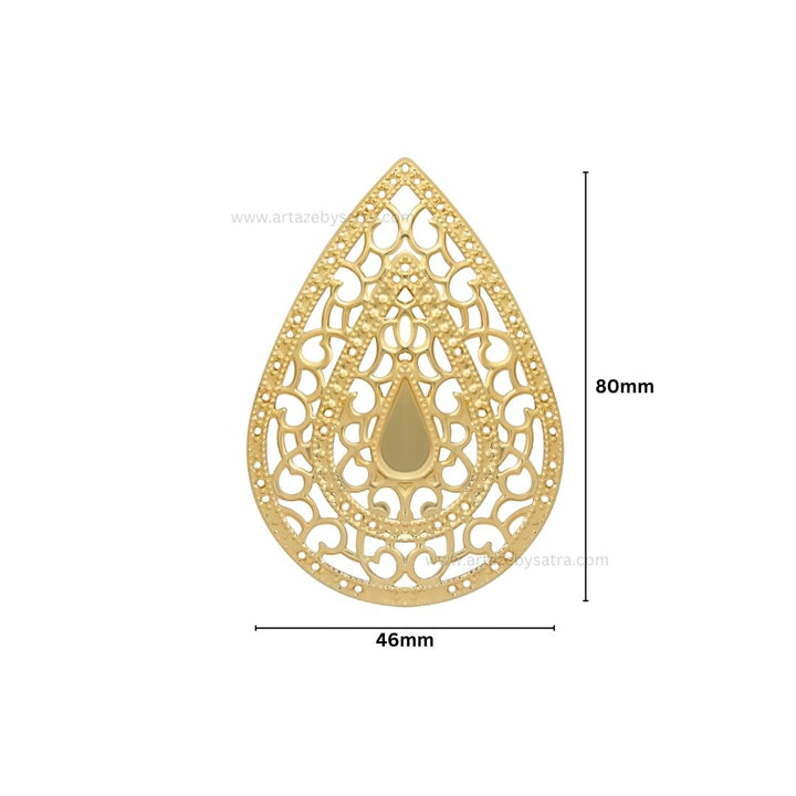 Drop Shape Metal Art Base | Size : 80mm | 100g | MA42