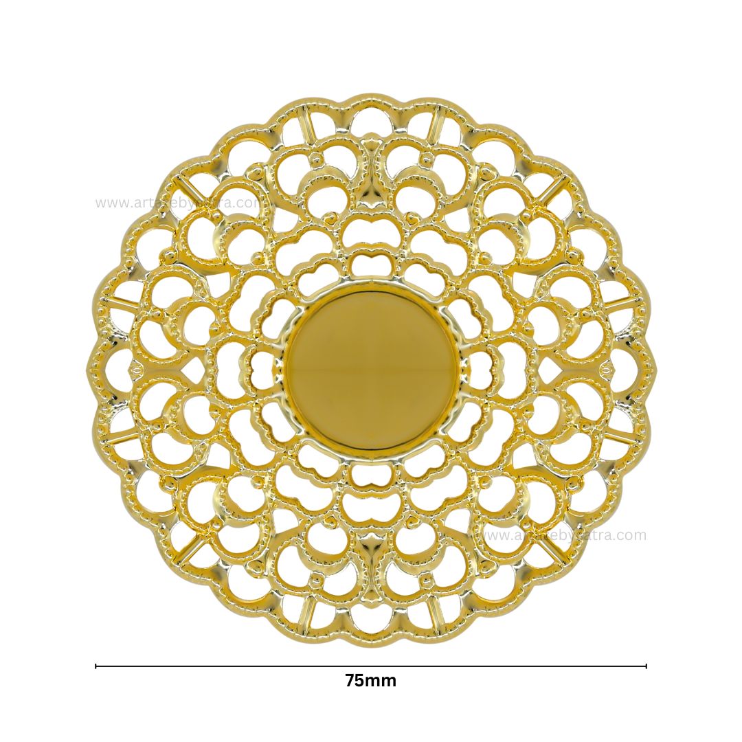 Round Metal Art Base | Size : 75mm | Qty : 100g | MA83