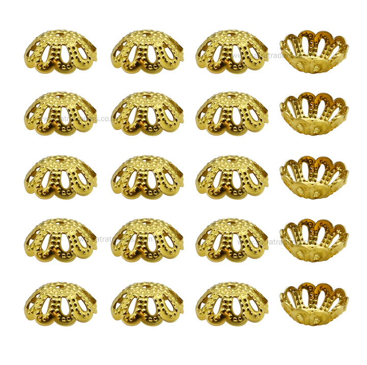 Designer Metal Beads Cap | Size :W-10mm H-4mm | Qty : 500g | MC17