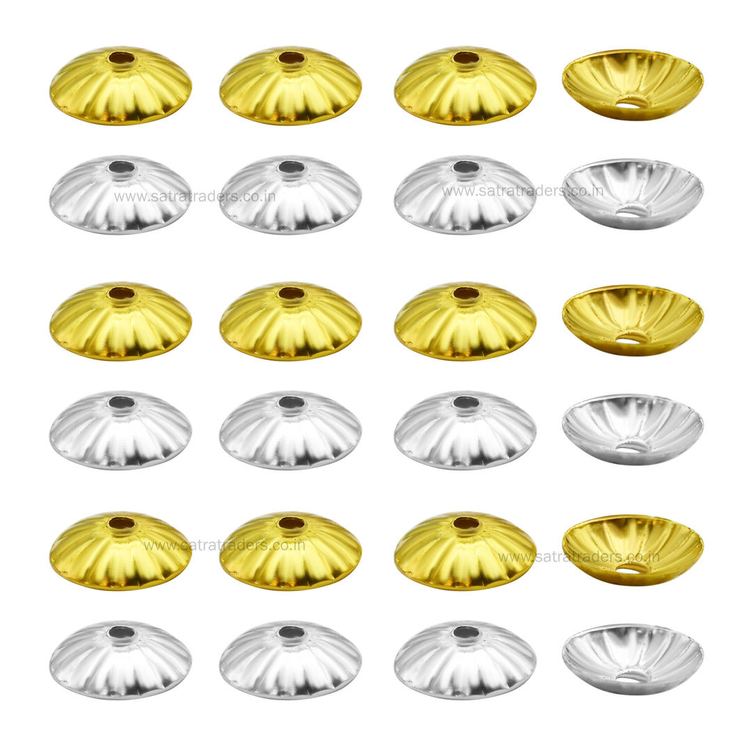 Designer Metal  Beads Cap | Size : W-8mm H-2mm | Qty : 500g | MC21