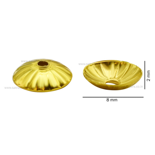 Designer Metal Beads Cap | Size : W-8mm H-2mm | Qty : 500g | MC21
