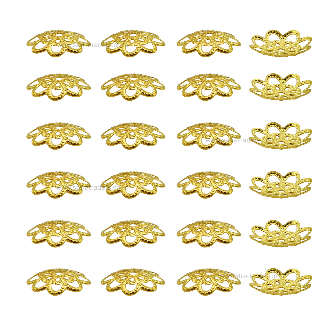 Designer Metal Beads Cap | Size : W-13mm H-2mm | Qty : 500g | MC22