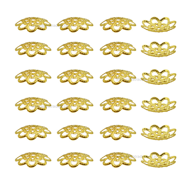 Designer Metal Beads Cap | Size : W-13mm H-2mm | Qty : 500g | MC22