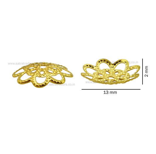 Designer Metal Beads Cap | Size : W-13mm H-2mm | Qty : 500g | MC22