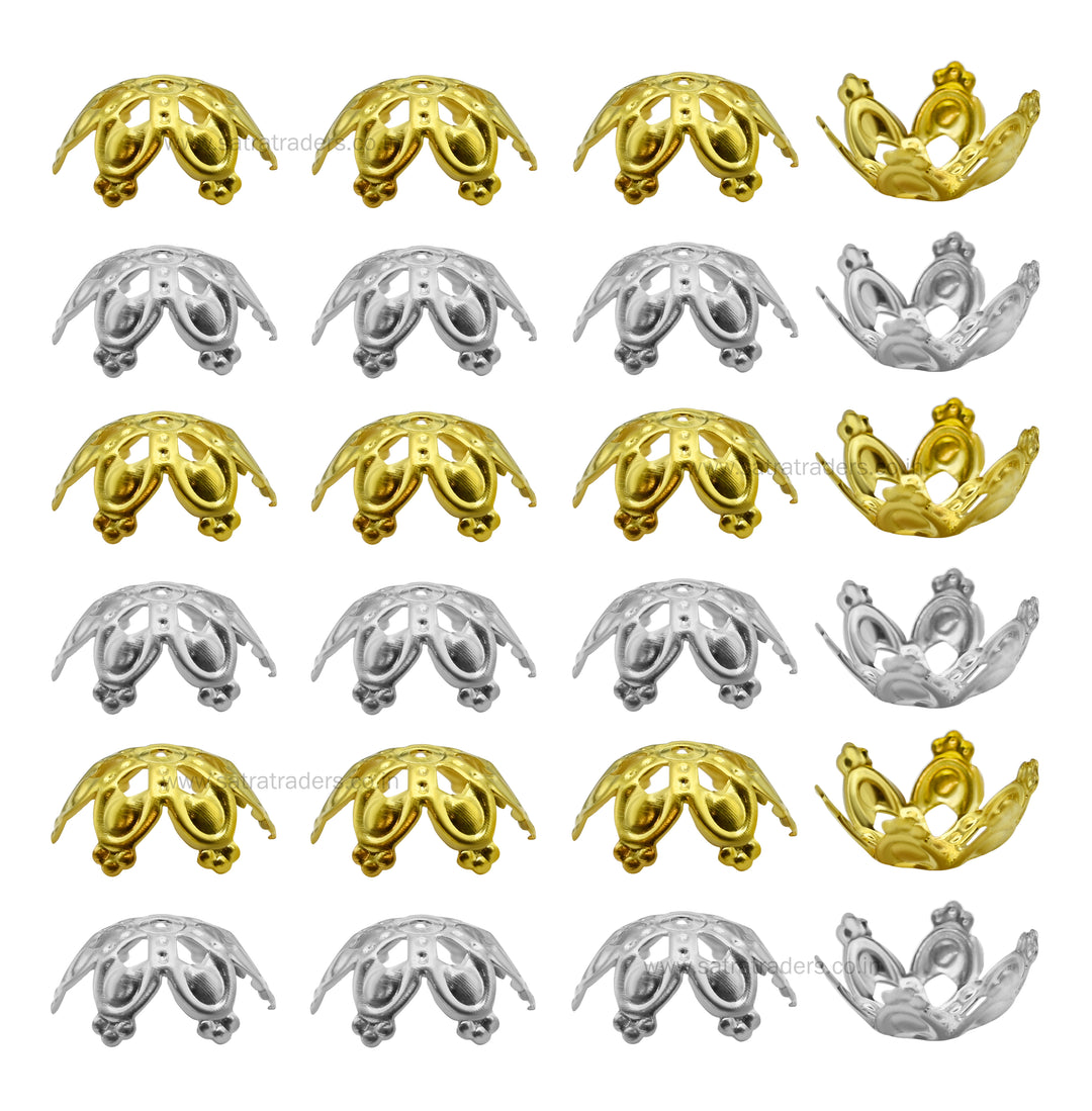 Designer Metal Beads Cap | Size : W-15mm H-7mm | Qty : 500g | MC27