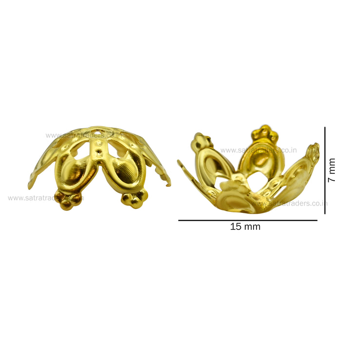 Designer Metal Beads Cap | Size : W-15mm H-7mm | Qty : 500g | MC27