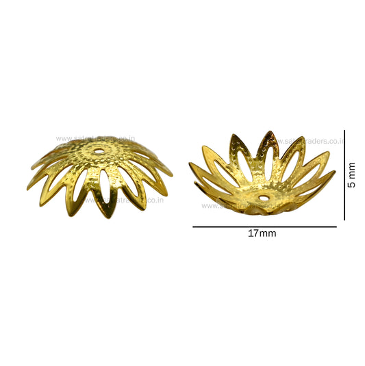 Designer Metal Beads Cap | Size : W-17mm H-7mm | Qty : 500g | MC29