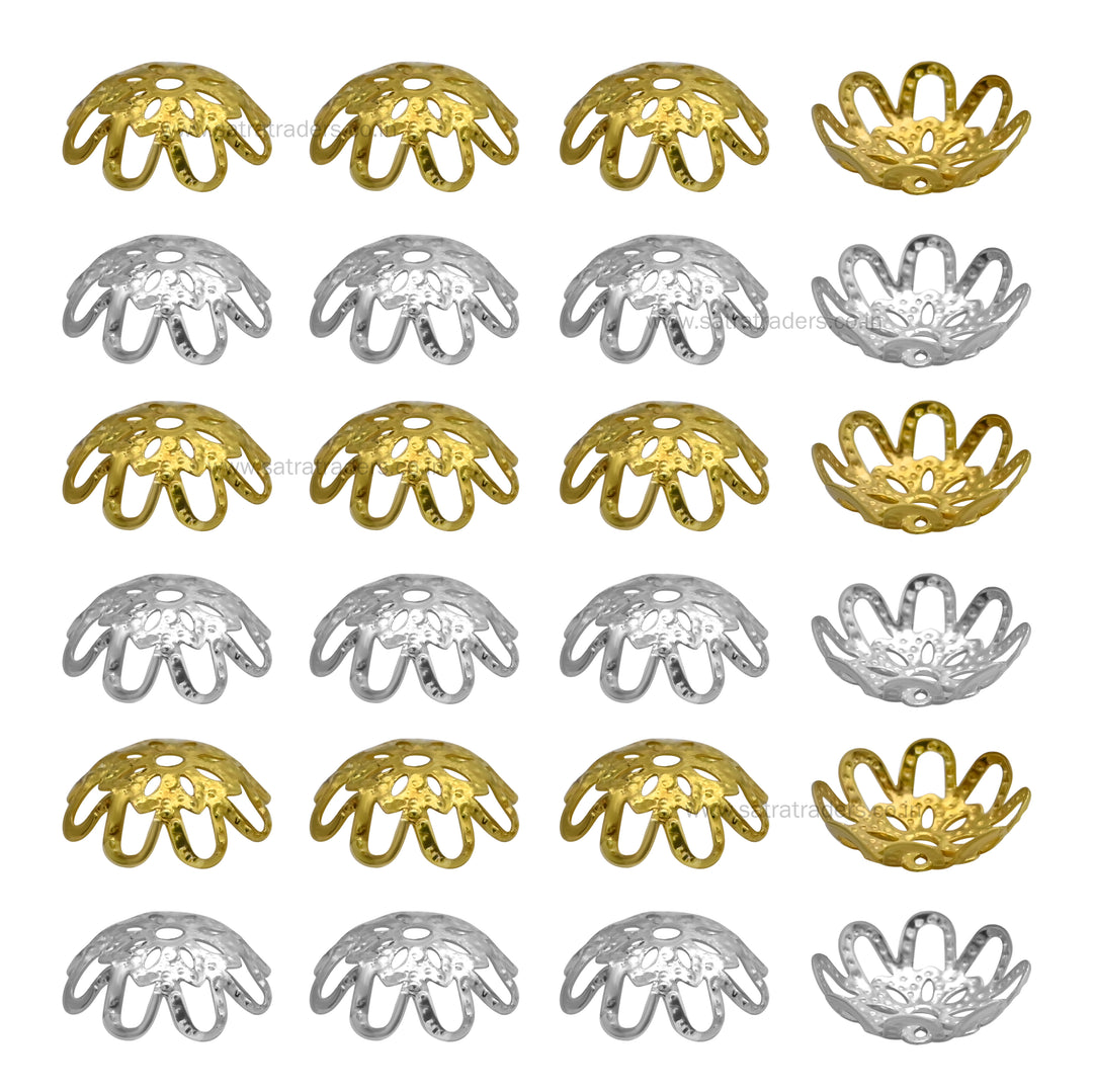 Designer Metal Beads Cap | Size : W-14mm H-5mm| Qty : 500g | MC41