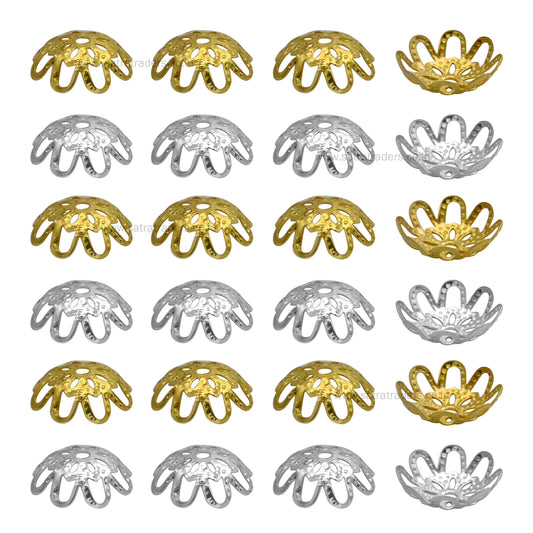 Designer Metal Beads Cap | Size : W-14mm H-5mm| Qty : 500g | MC41