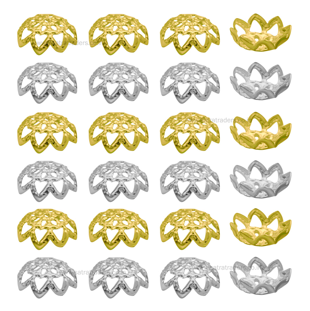 Designer Metal Beads Cap | Size : W-10mm H-4mm | Qty : 500g | MC42