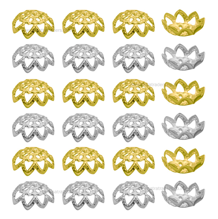 Designer Metal Beads Cap | Size : W-10mm H-4mm | Qty : 500g | MC42