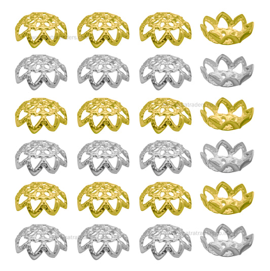 Designer Metal Beads Cap | Size : W-10mm H-4mm | Qty : 500g | MC42