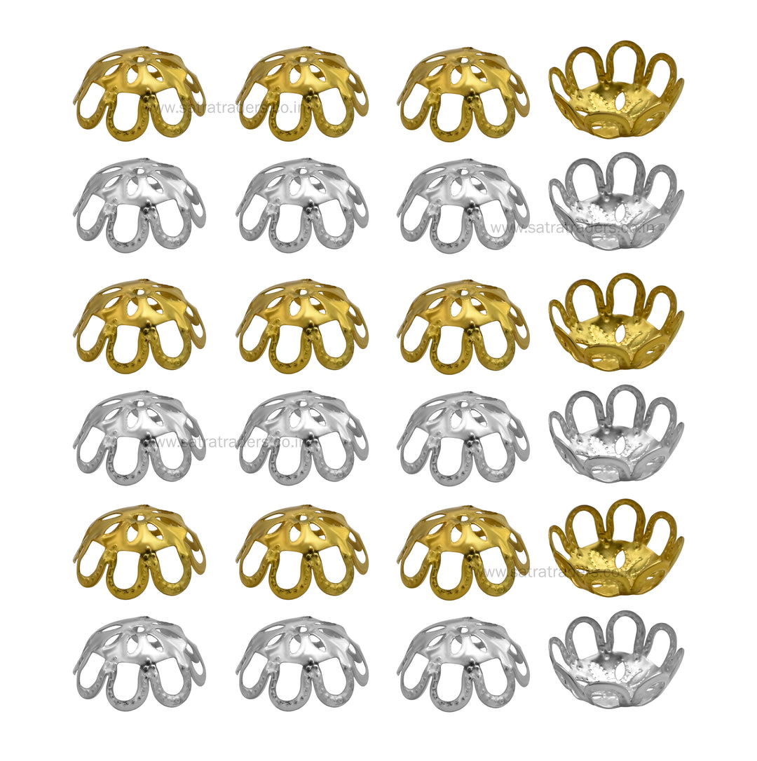 Designer Metal Beads Cap | Size : W-17mm H-8mm | Qty : 500g | MC48