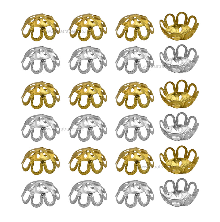 Designer Metal Beads Cap | Size : W-17mm H-8mm | Qty : 500g | MC48