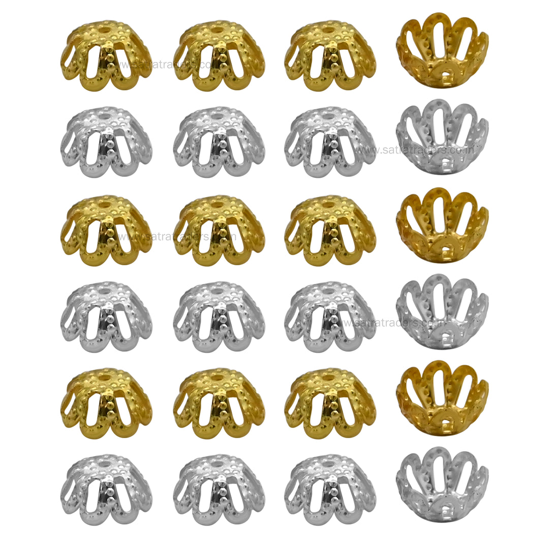Designer Metal Beads Cap | Size : W-7mm H-4mm| Qty : 500g | MC49
