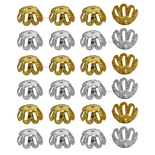 Designer Metal Beads Cap | Size : W-7mm H-4mm| Qty : 500g | MC49