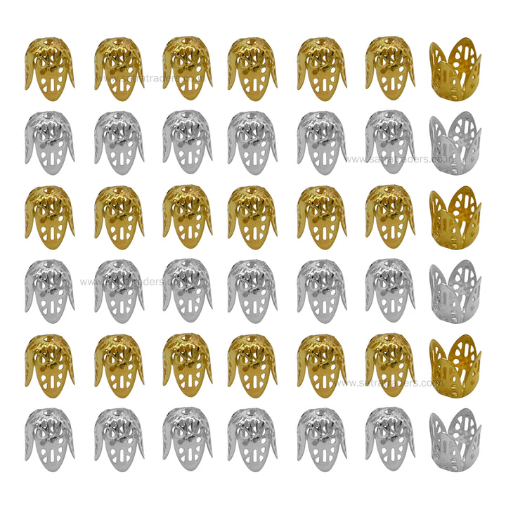 Designer Metal Beads Cap | Size :H- 11mm W-10mm | Qty : 500g | MC50