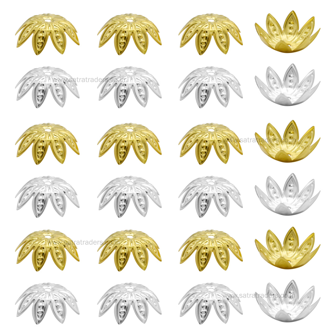 Designer Metal Beads Cap | Size :W-14mm W-5mm | Qty : 500g | MC53