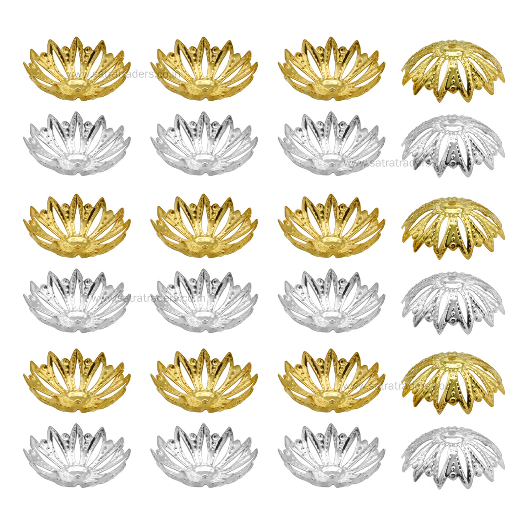 Designer Metal Beads Cap | Size : W-21mm H-7mm  | Qty : 500g | MC58