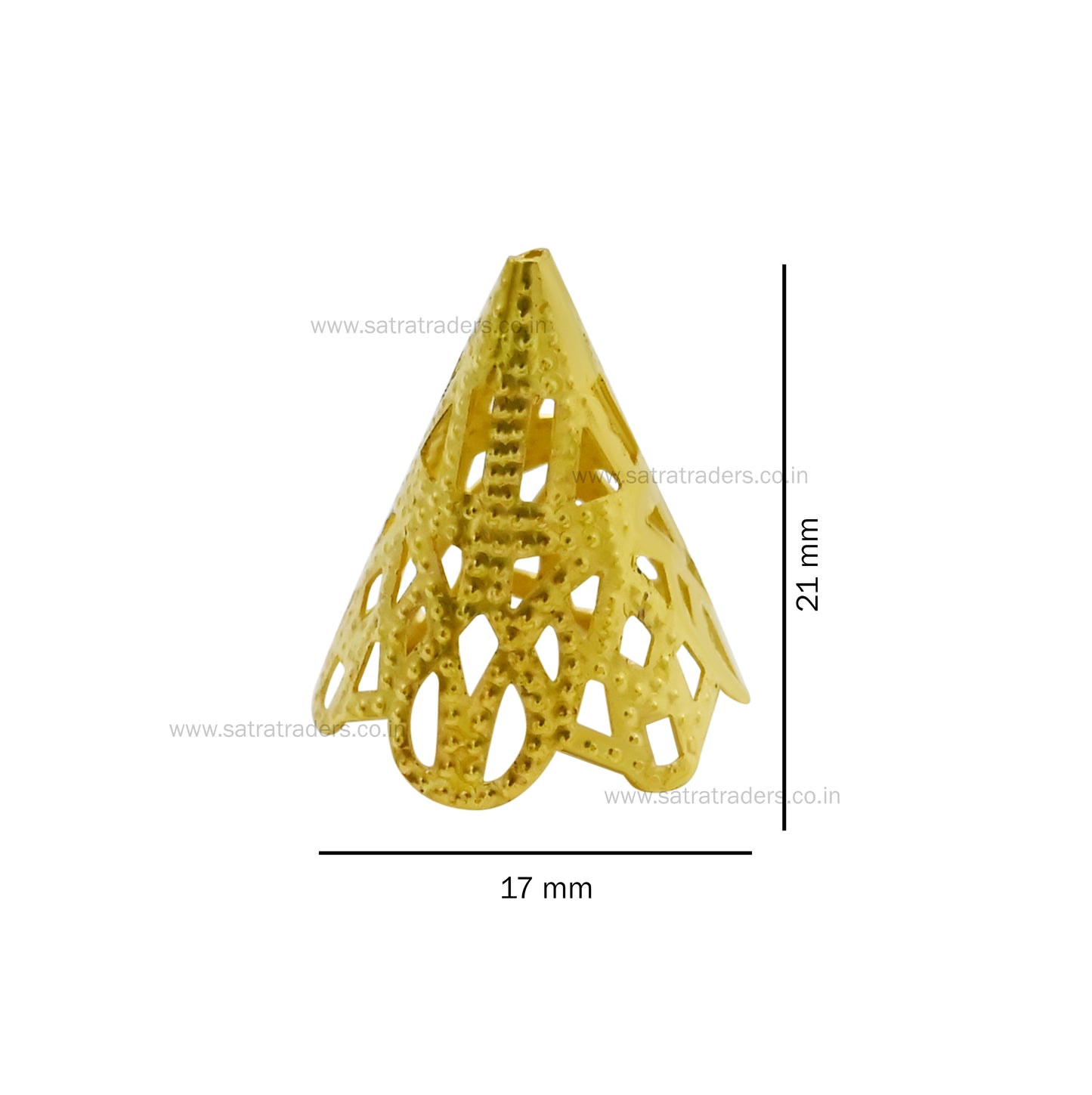 Designer Metal Beads Cap | Size : H-20mm W-17mm | Qty : 500g | MC59
