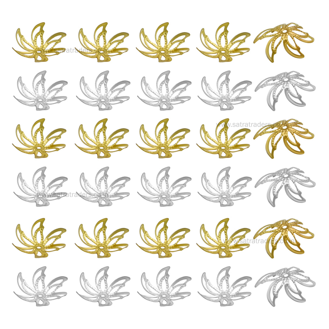 Designer Metal Beads Cap | Size : H-6mm W-19mm | Qty : 500g | MC63