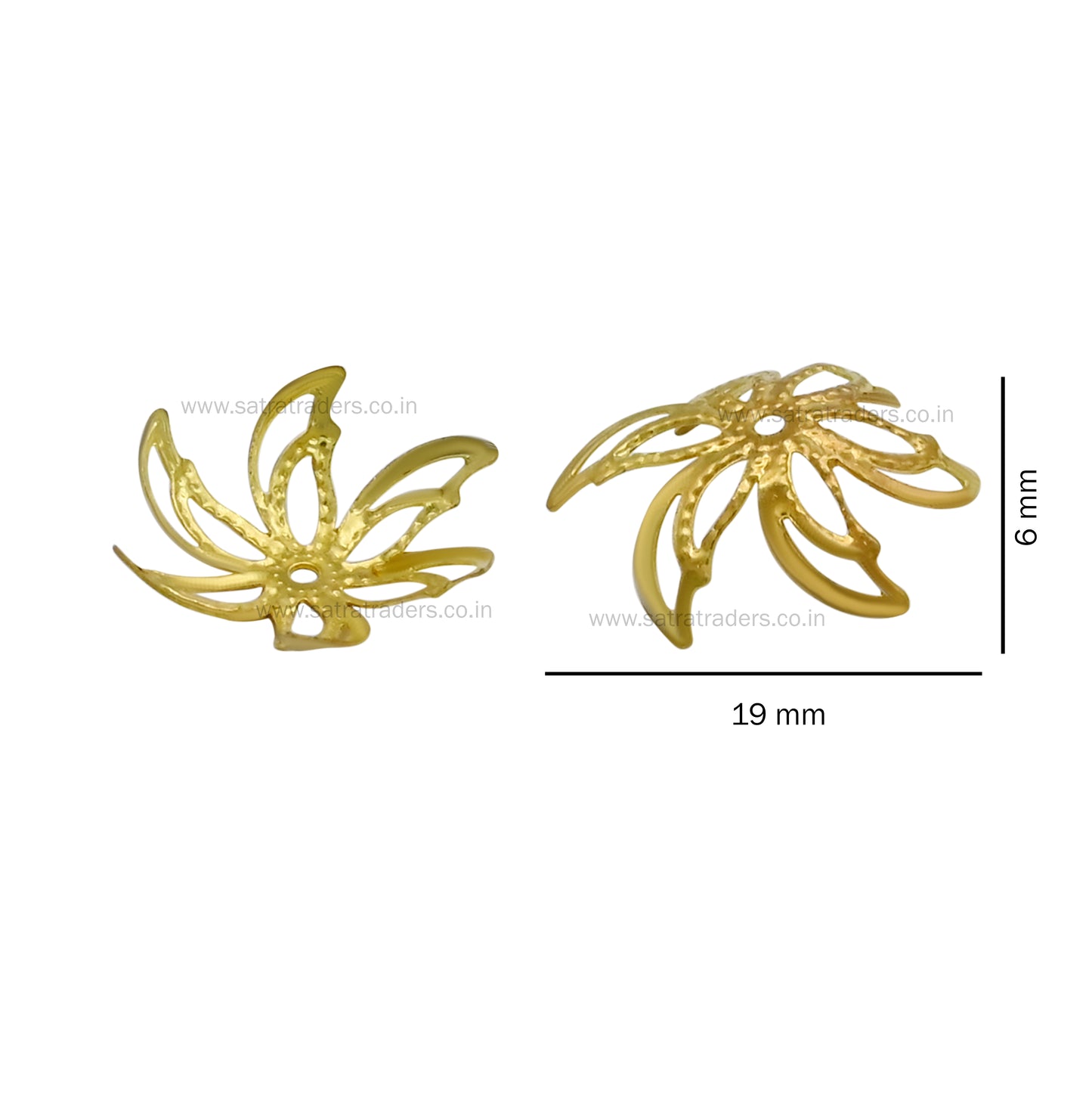 Designer Metal Beads Cap | Size : H-6mm W-19mm | Qty : 500g | MC63