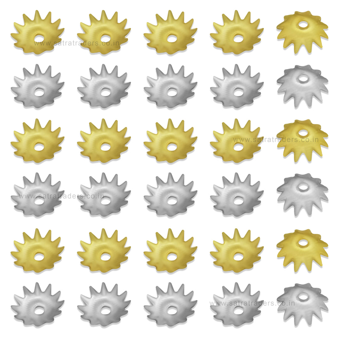 Designer Metal Beads Cap | Size : W-6mm H-2mm | Qty : 500g | MC64