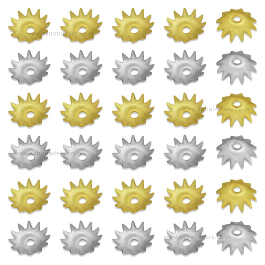 Designer Metal Beads Cap | Size : W-6mm H-2mm | Qty : 500g | MC64