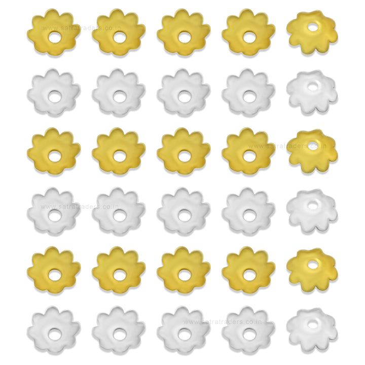 Designer Metal Beads Cap | Size :W-6mm H- 2mm | Qty : 500g | MC65