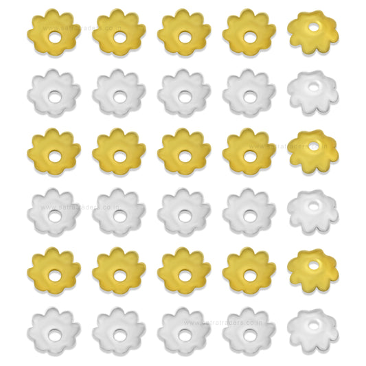 Designer Metal Beads Cap | Size :W-6mm H- 2mm | Qty : 500g | MC65