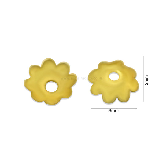 Designer Metal Beads Cap | Size :W-6mm H- 2mm | Qty : 500g | MC65
