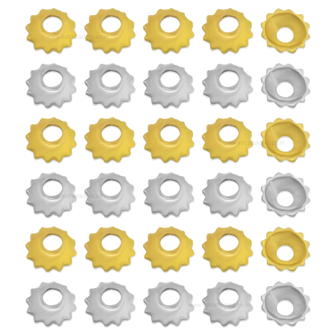 Designer Metal Beads Cap | Size : W4mm H 1mm | Qty : 500g | MC66