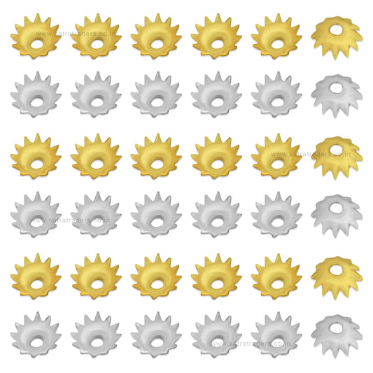 Designer Metal Beads Cap | Size : W-5mm H-1mm | Qty : 500g | MC68