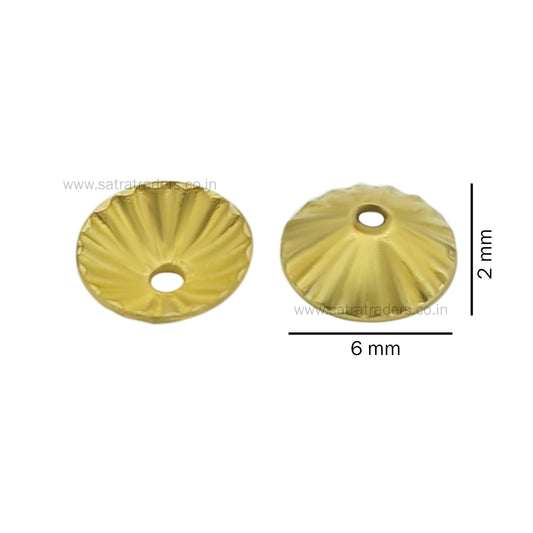 Designer Metal Beads Cap | Size :W-6mm H- 2mm | Qty : 500g | MC69