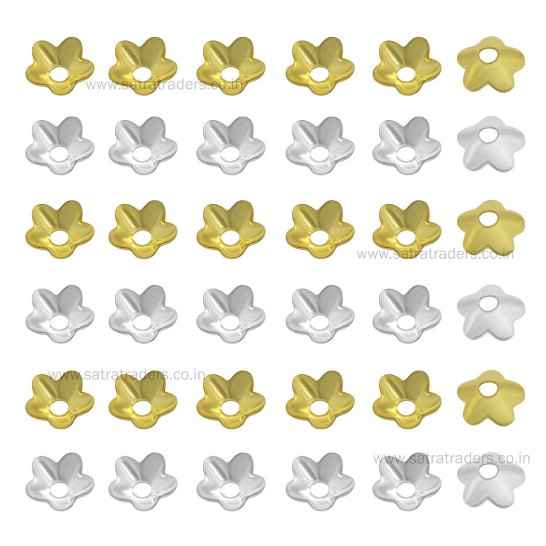 Designer Metal Beads Cap | Size :W-6mm H- 2mm | Qty : 500g | MC71