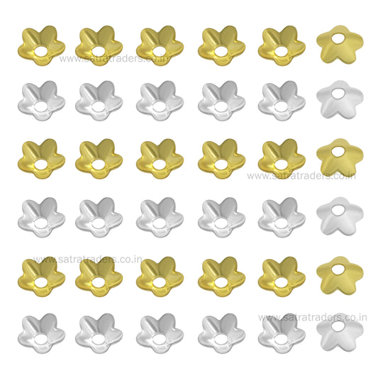 Designer Metal Beads Cap | Size :W-6mm H- 2mm | Qty : 500g | MC71