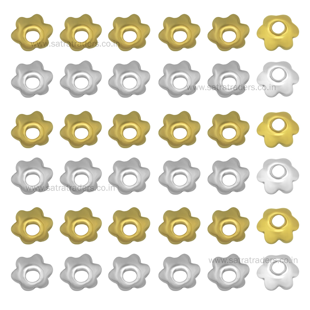 Designer Metal Beads Cap | Size :W-4mm H- 1mm | Qty : 500g | MC72