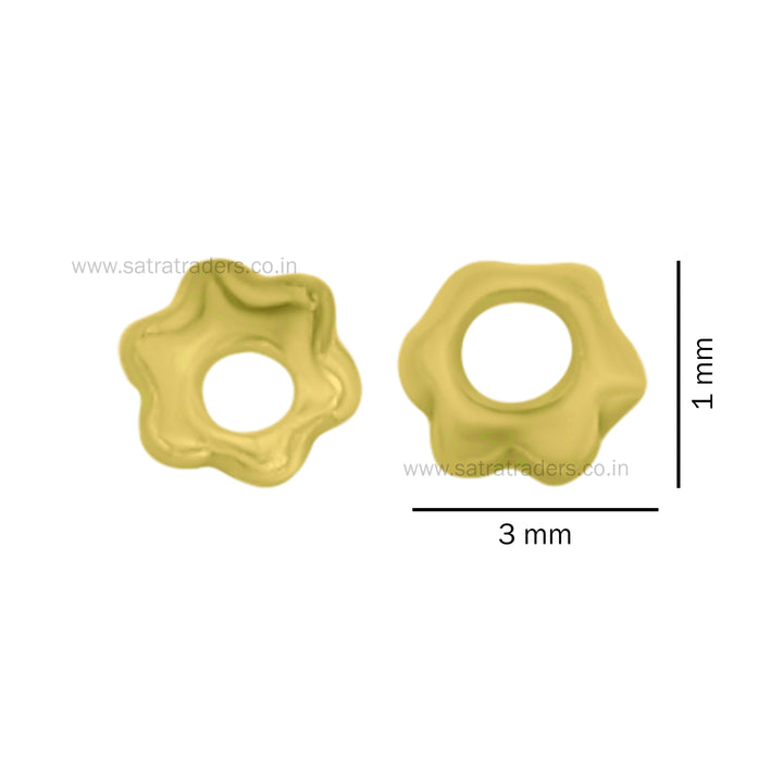 Designer Metal Beads Cap | Size :W-3mm H-1mm | Qty : 500g | MC73