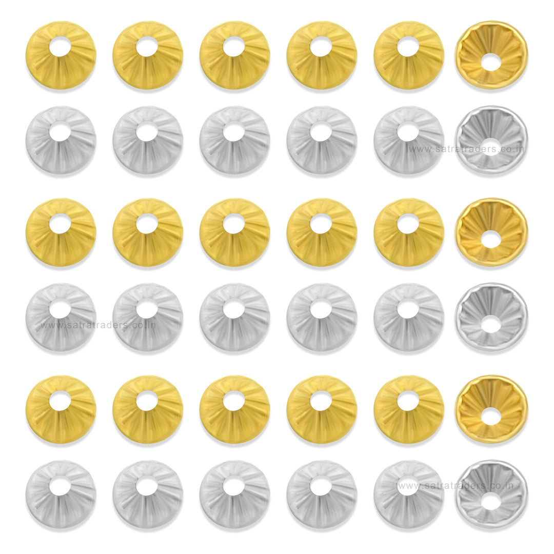 Designer Metal Beads Cap | Size :W-5mm H-2mm | Qty : 500g | MC75