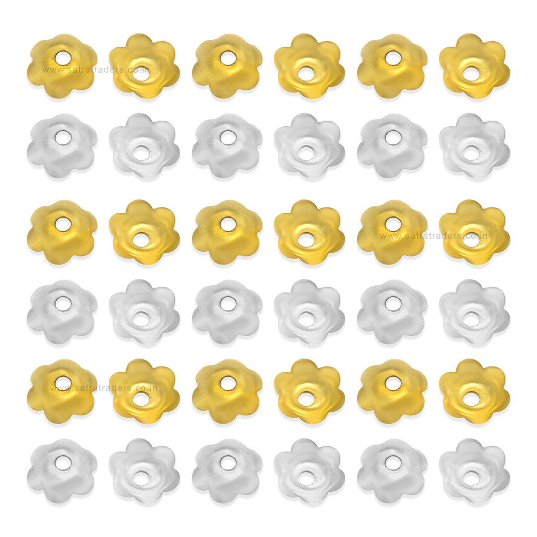 Designer Metal Beads Cap | Size :W-6mm H-2mm | Qty : 500g | MC76