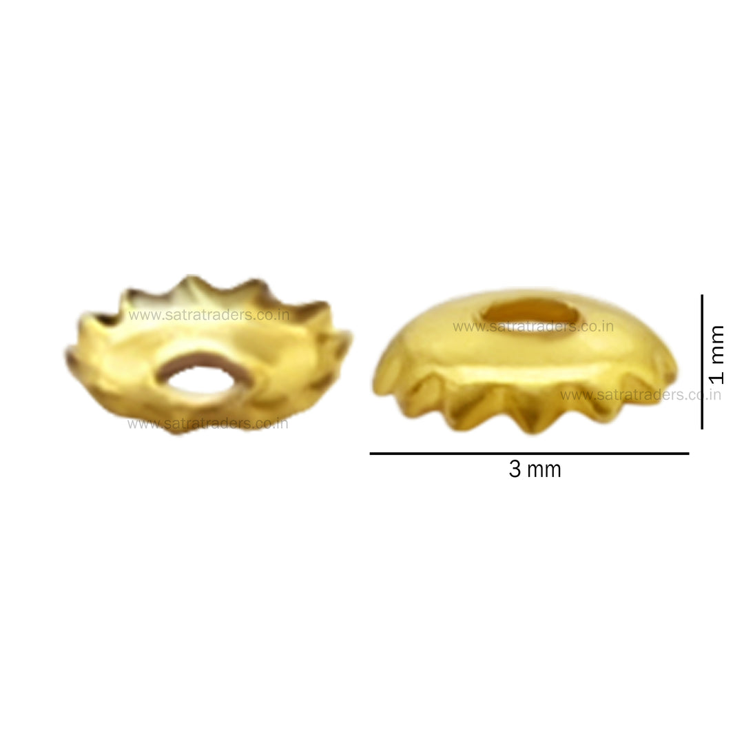 Designer Metal Beads Cap | Size : 3mm | Qty : 500g | MC07