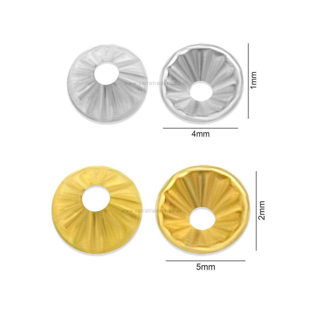 Designer Metal Beads Cap | Size :W-5mm H-2mm | Qty : 500g | MC75