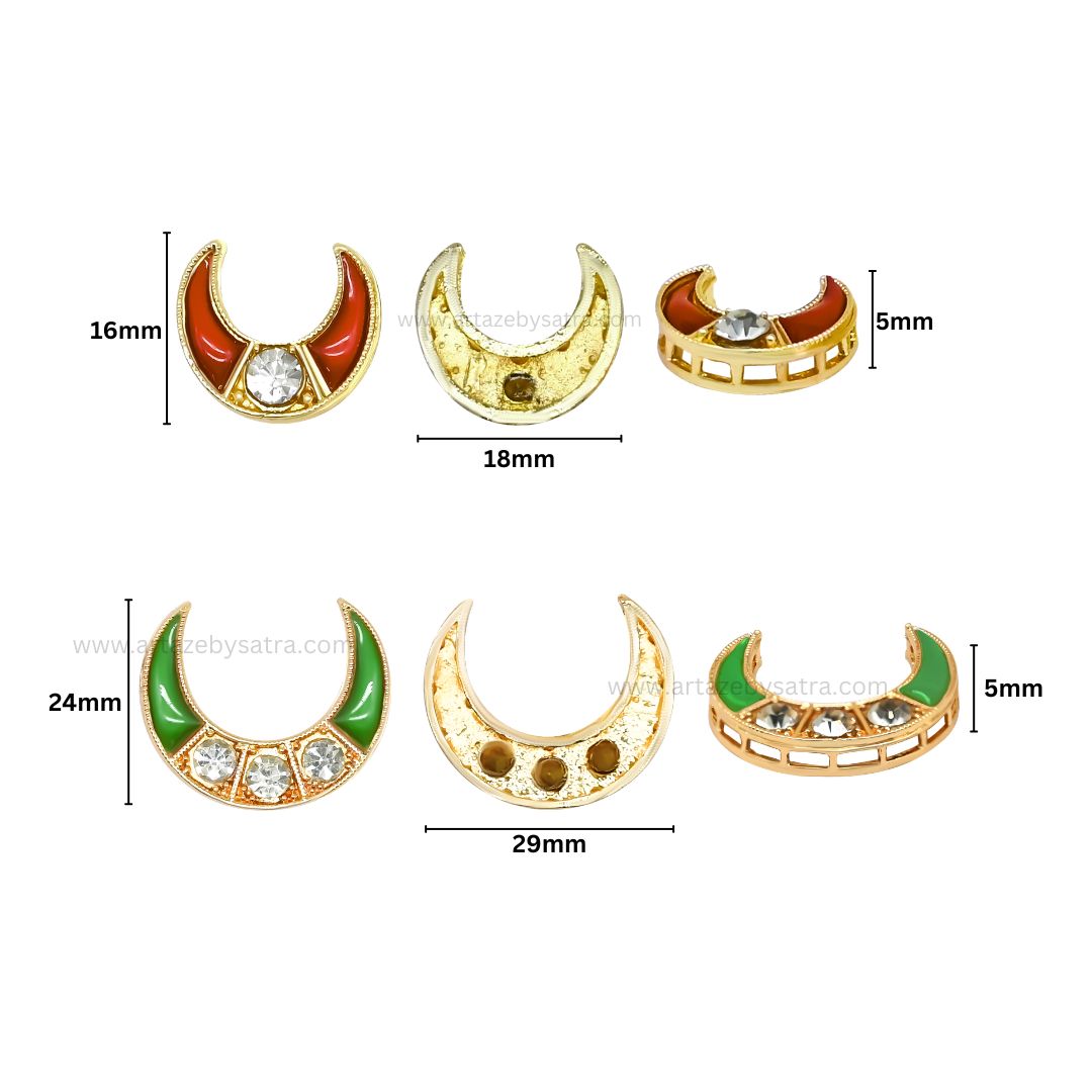 Chand Meenakari Kundan Beads | Qty : 6pcs | MK01