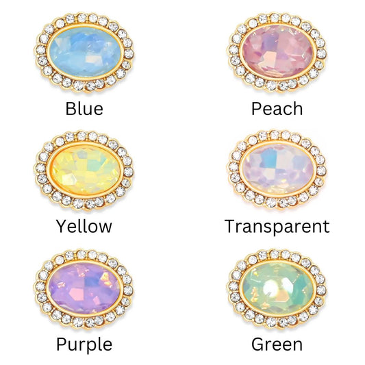 Diamond Oval Meenakari Kundan Beads | Size : 17mm | Qty : 6pcs | MKB27