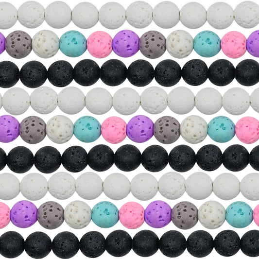 Lava Glass Beads | Size : 8mm | Qty : 5 line-approx 235pcs | GB11