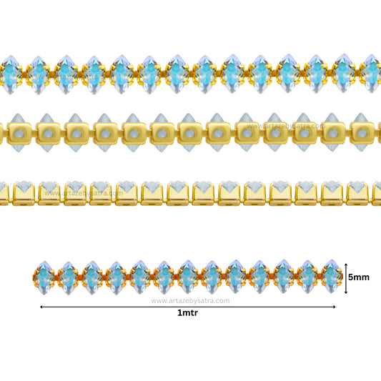 Rainbow Stone Chain | Qty : 1mtr | DC04