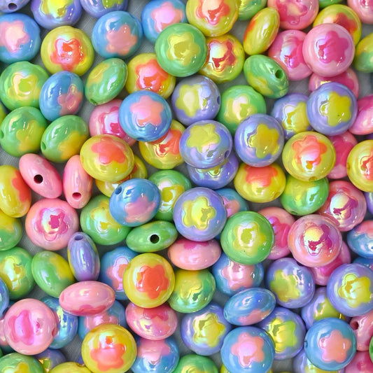 Assorted Round UV Coating Plastic Beads | Size: 18mm | Qty: 10pcs | PB161